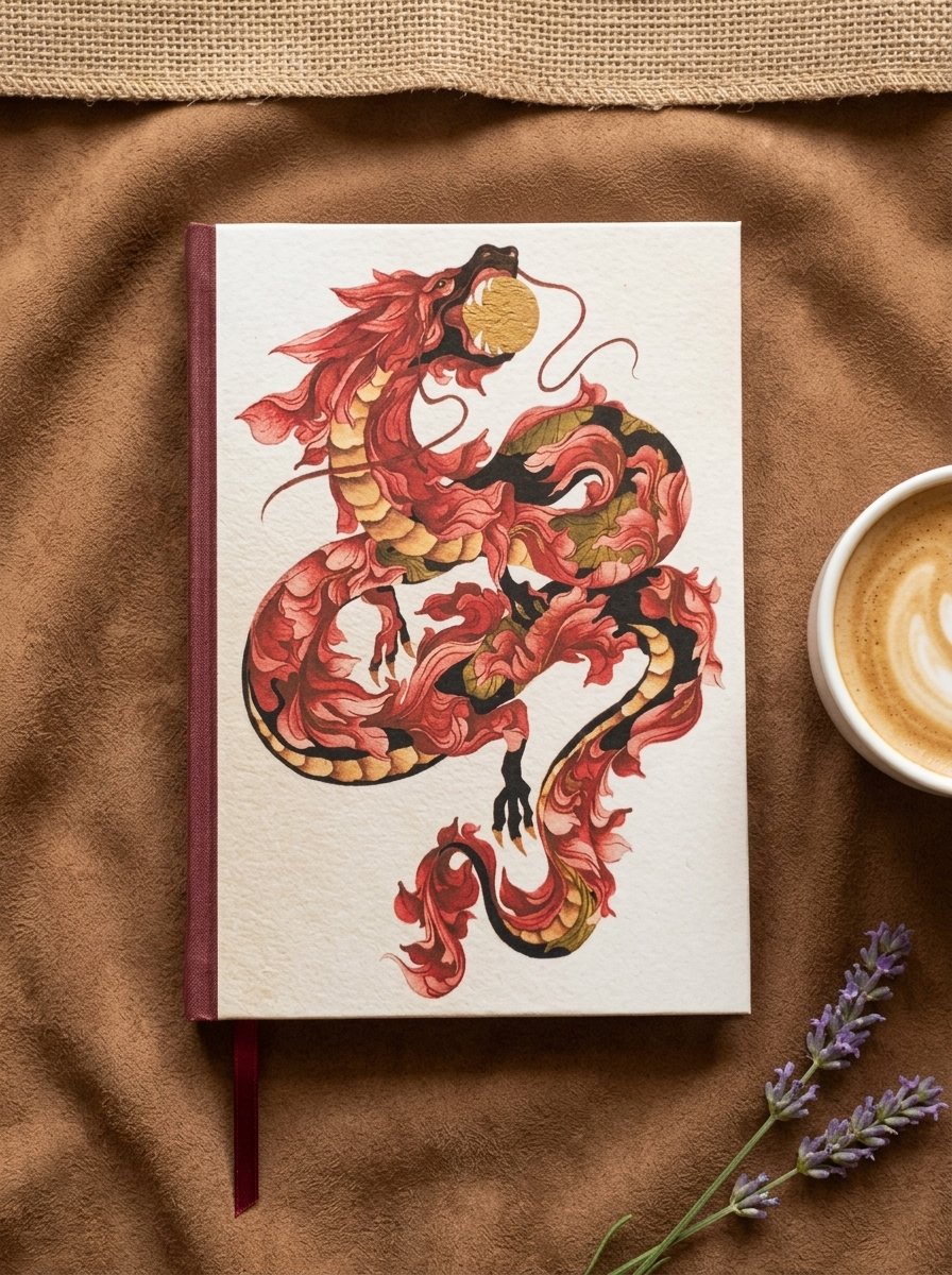 Dragón rojo, cuaderno artesanal de Singular