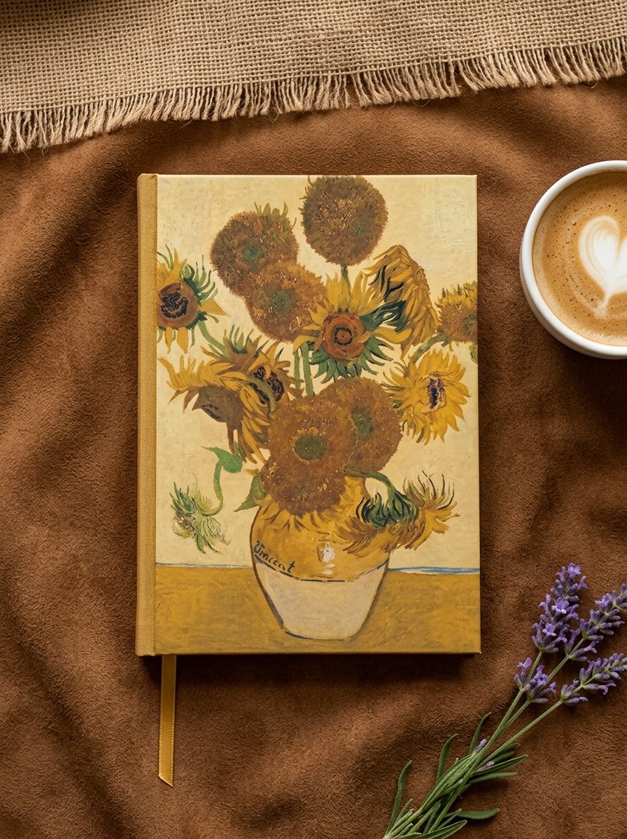 Girasoles (Van Gogh), cuaderno artesanal de Singular