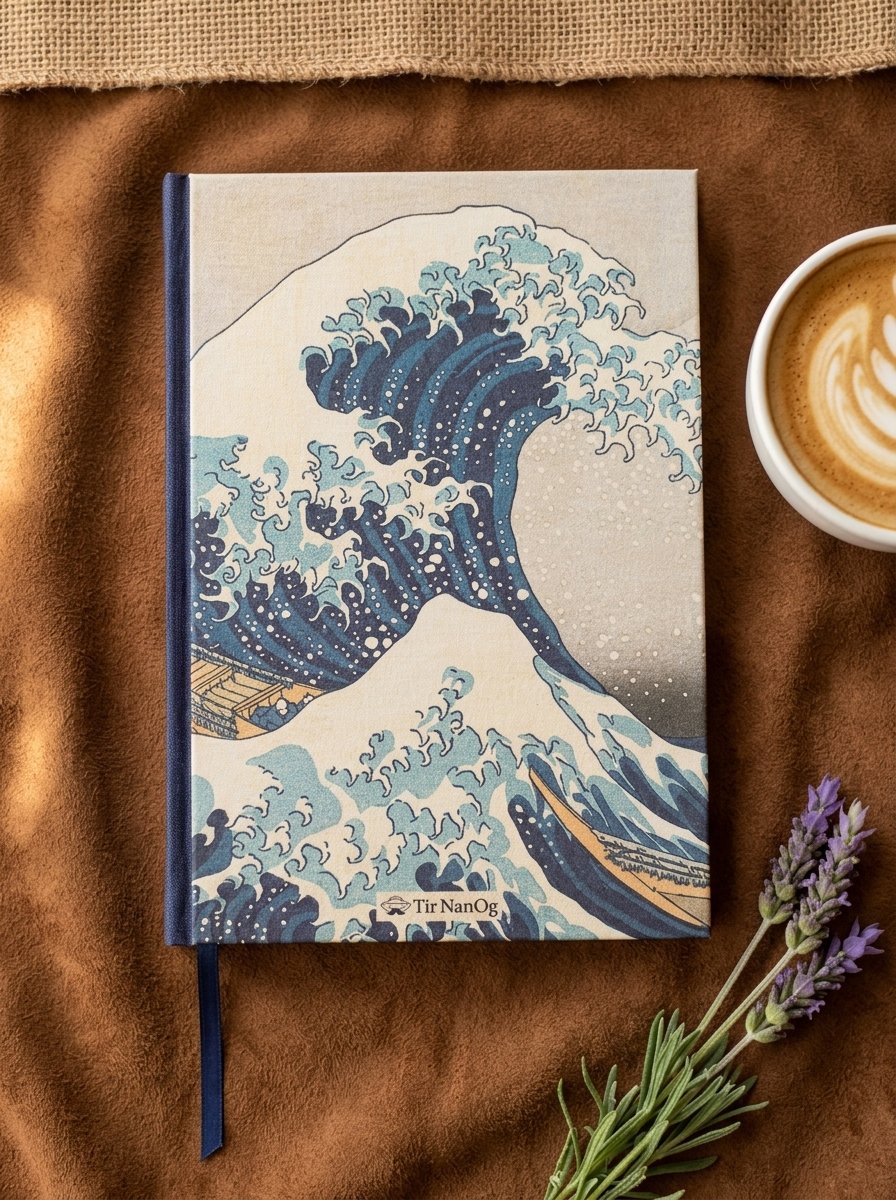La gran ola (Hokusai), cuaderno artesanal de Singular