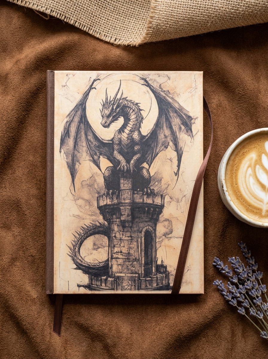 Dragón en la torre, cuaderno artesanal de Singular