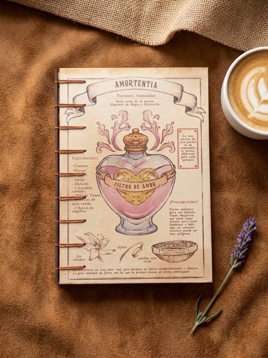 Amortentia, cuaderno artesanal de Singular
