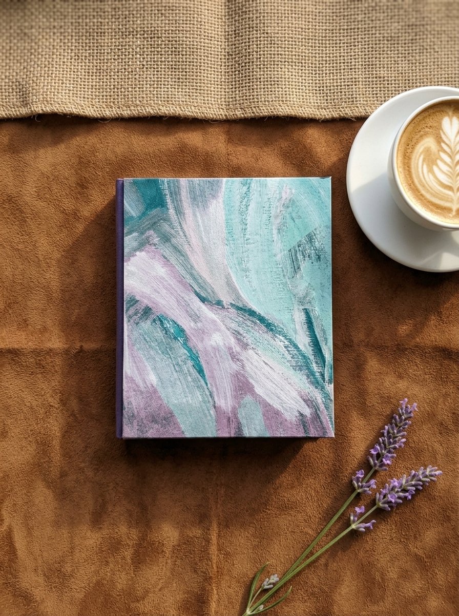Tapa símil pintada a mano, cuaderno artesanal de Singular