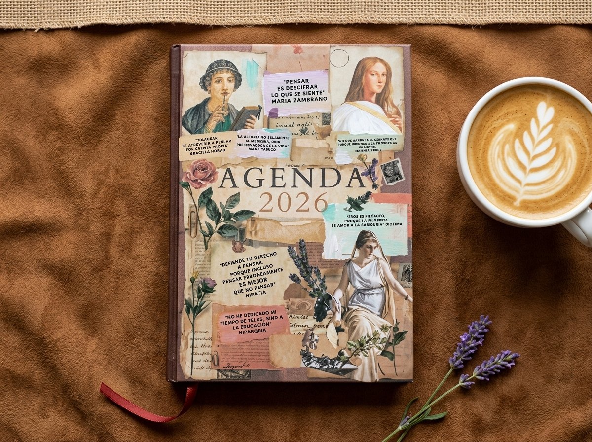 Agenda 2026 con citas de filósofas, pieza por encargo de Singular